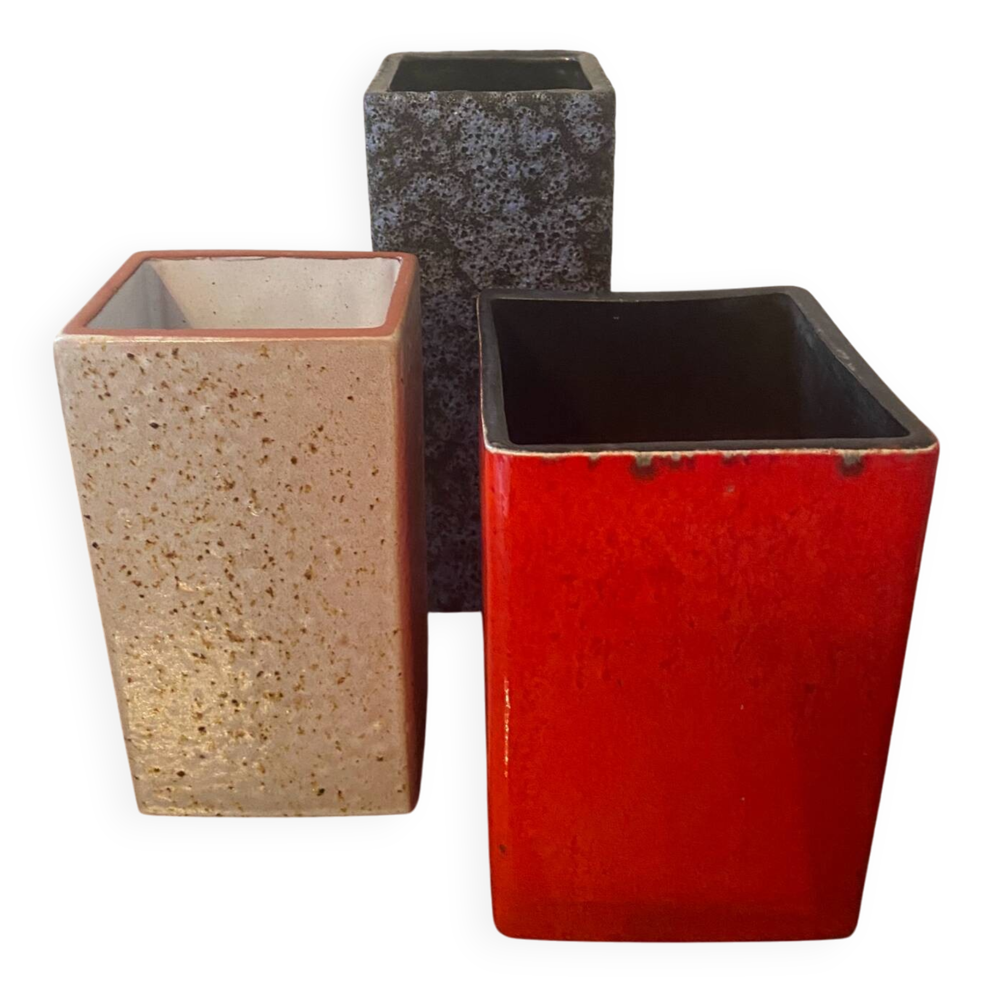 Trio of vintage vases from the 60s-70s