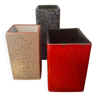 Trio of vintage vases from the 60s-70s