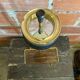 Brass Floor Ashtray + Wooden Shelf + Vintage Black Metal Ashtray