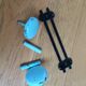 Wall coat rack with 2 vintage hooks from the 60s and 70s