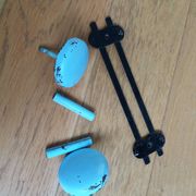 Wall coat rack with 2 vintage hooks from the 60s and 70s