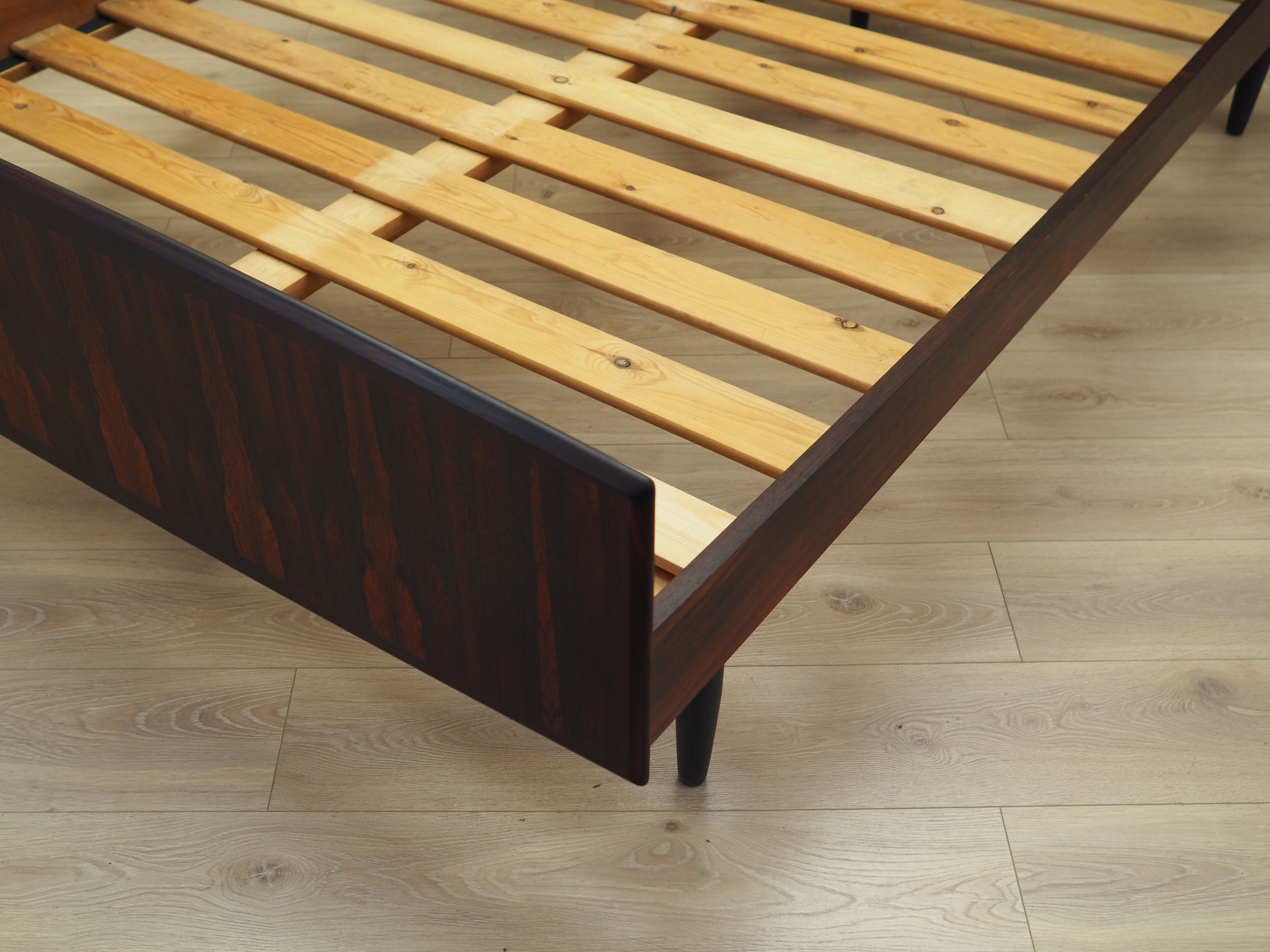 Rosewood bed, Danish design, 1970s, manufactured by Omann Jun