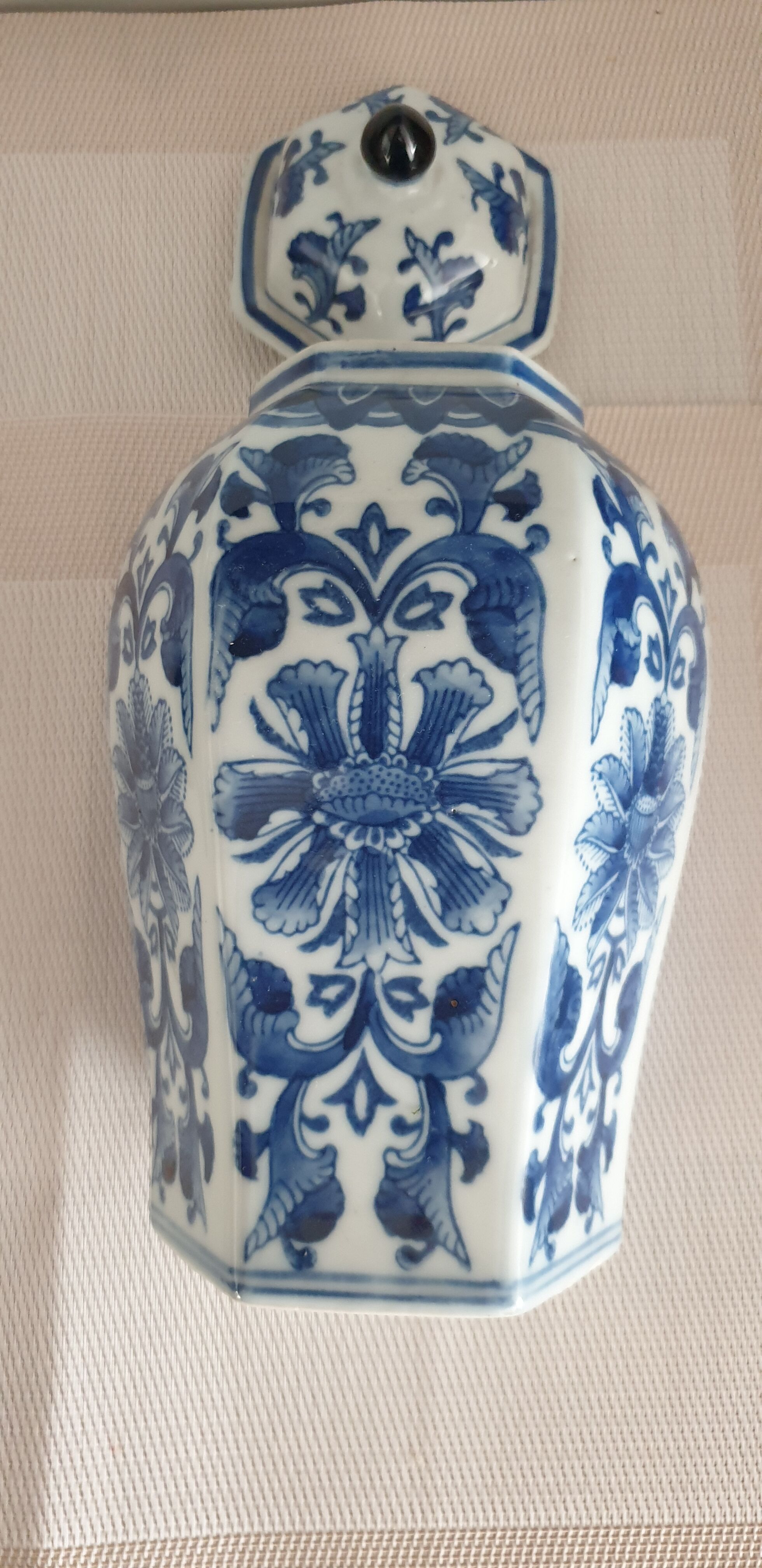 Old chinese potiche porcelain signed ginger pot h.27cm