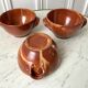 Trio of vallauris stoneware bowls 70s