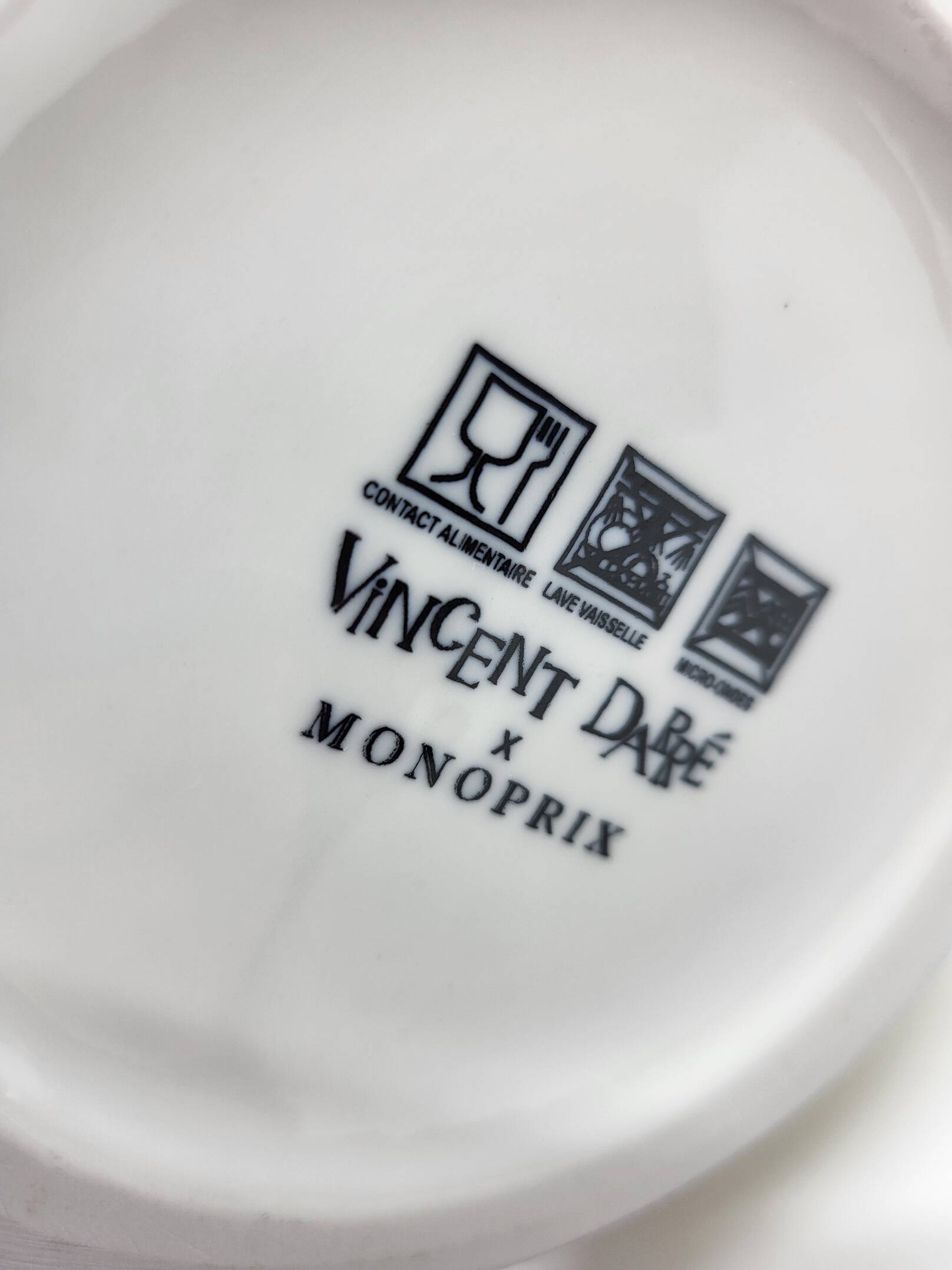 Vincent Darré X Monoprix carafe or vase in white and gold ceramic