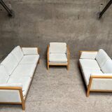Ensemble canapés fauteuil table basse design 1980