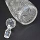 Carafe with antique glass liquor with diamond cap cut crystal silver frame