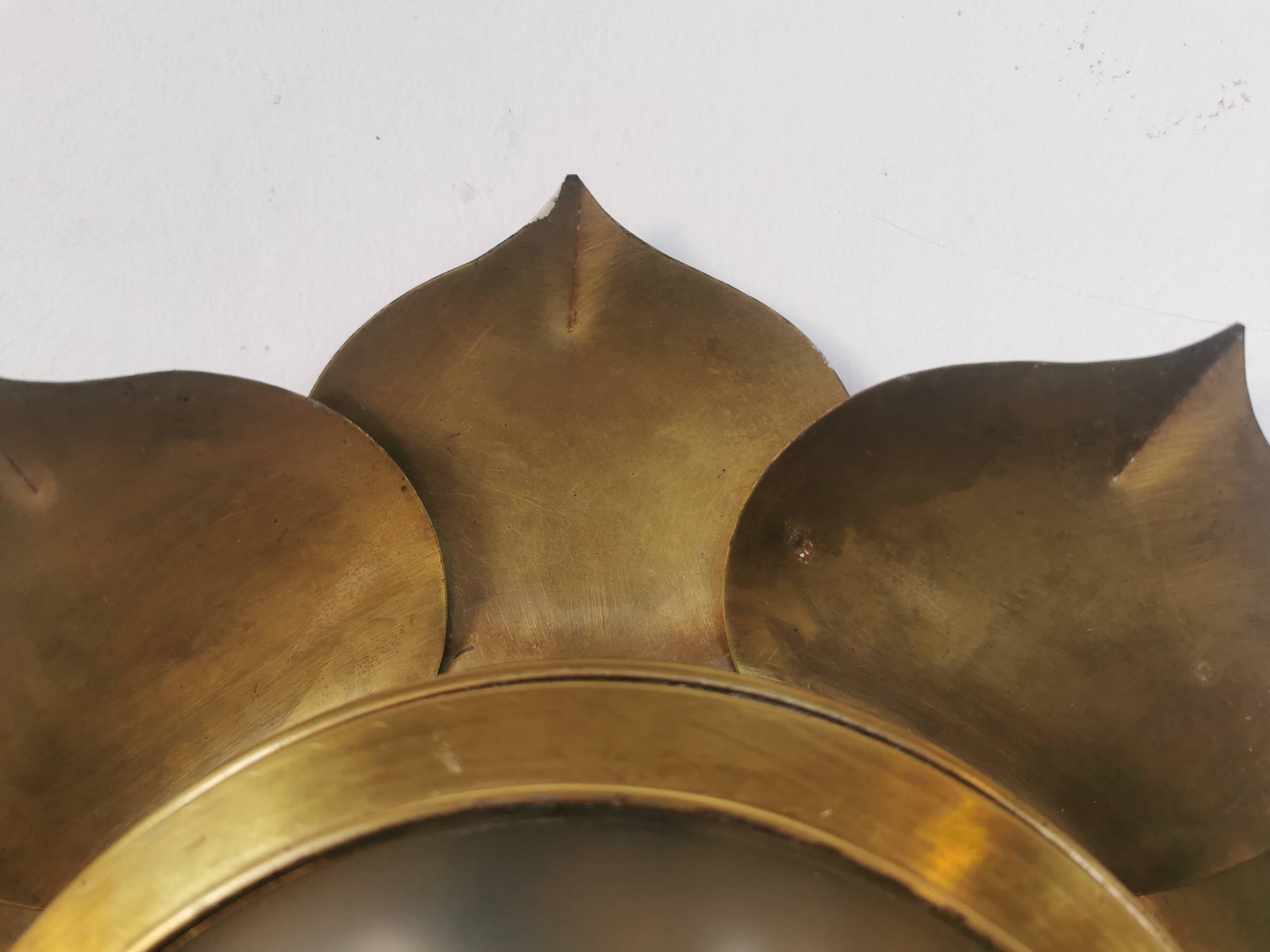 Brass flower ceiling or wall light
