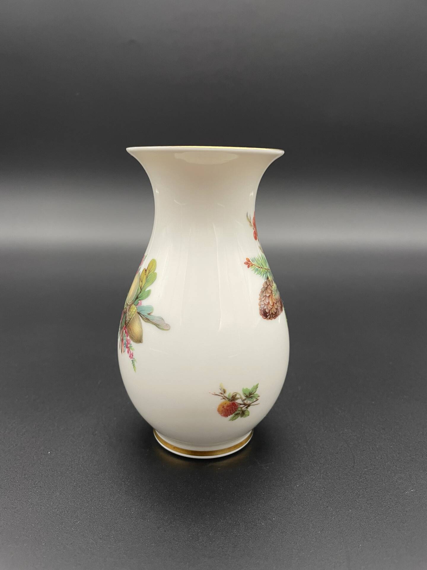 Small Rosenthal vase with pine cones and acorns, 1920s-30s.