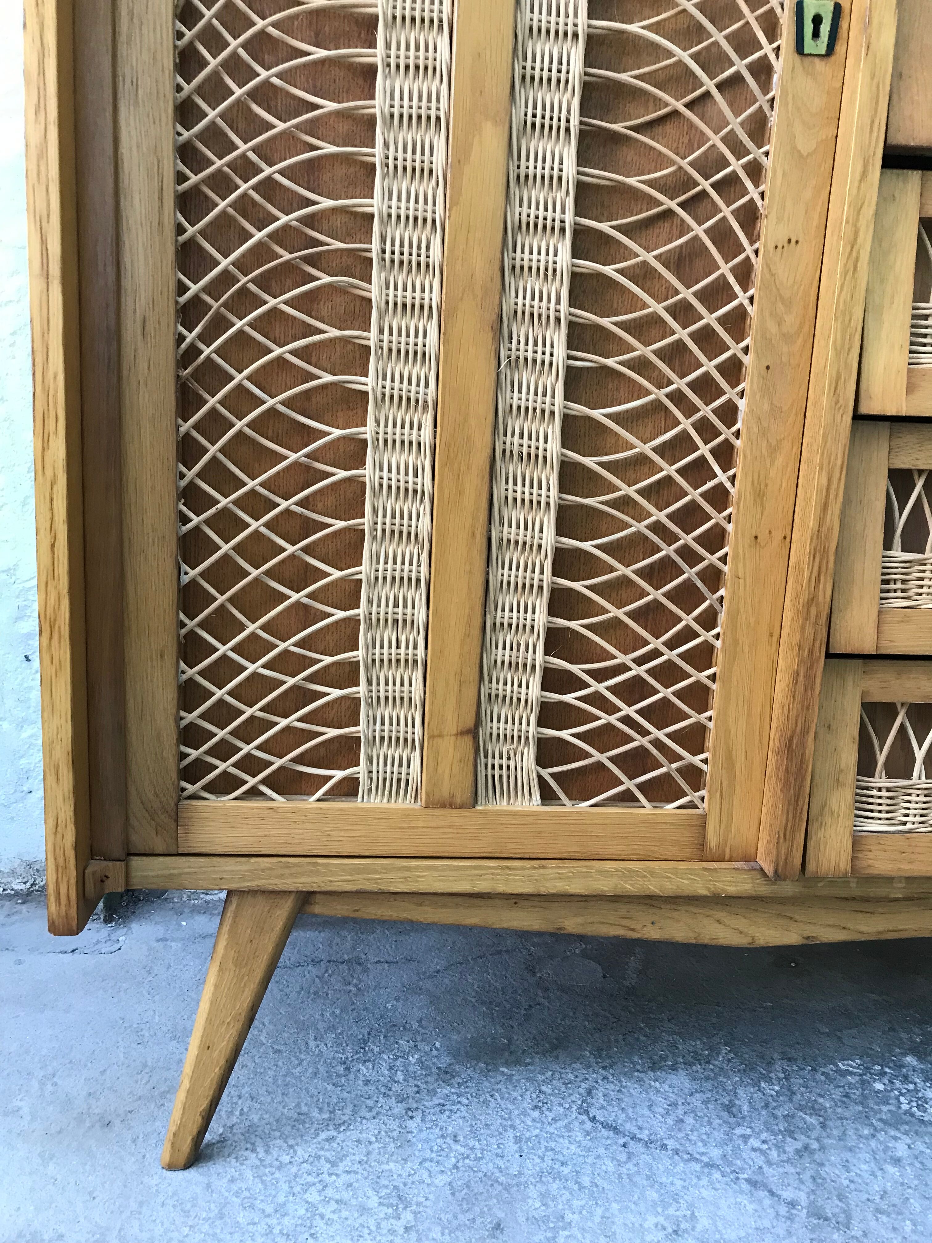 Rattan chest of drawers