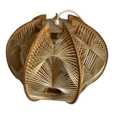 Vintage pendant lamp 1960 Scandinavian thread and wood - 30 x 25 cm