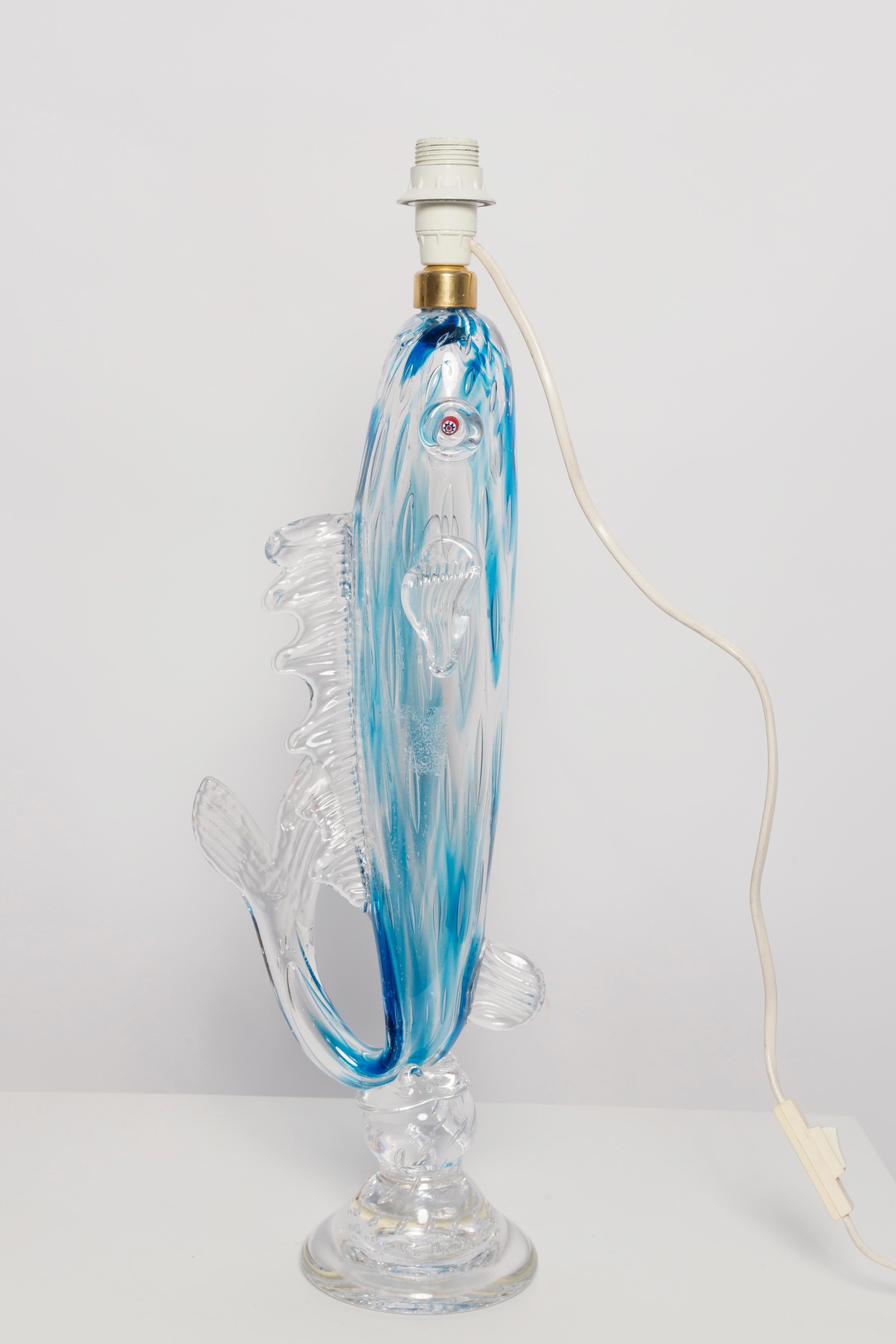Mid-Century Fish Table Lamp in Glass, France, 1960s