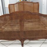 Louis XV style double cane basket bed, mid-20th century