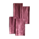 Set of four old damasked towels dyed cyclamen