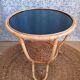 Table basse ronde en rotin vintage