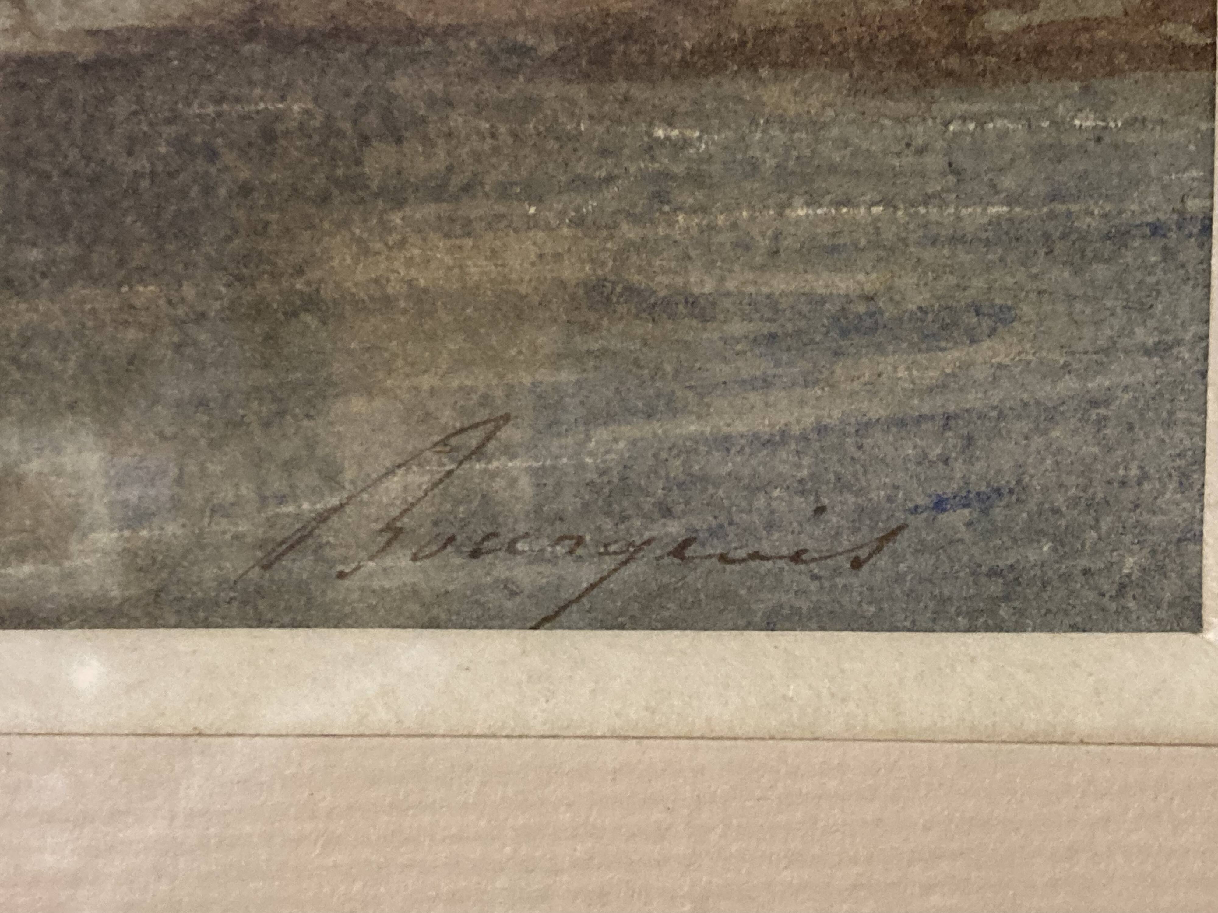 Eugène BOURGEOIS (1855-1909), The Cabestan, framed watercolour 19th century