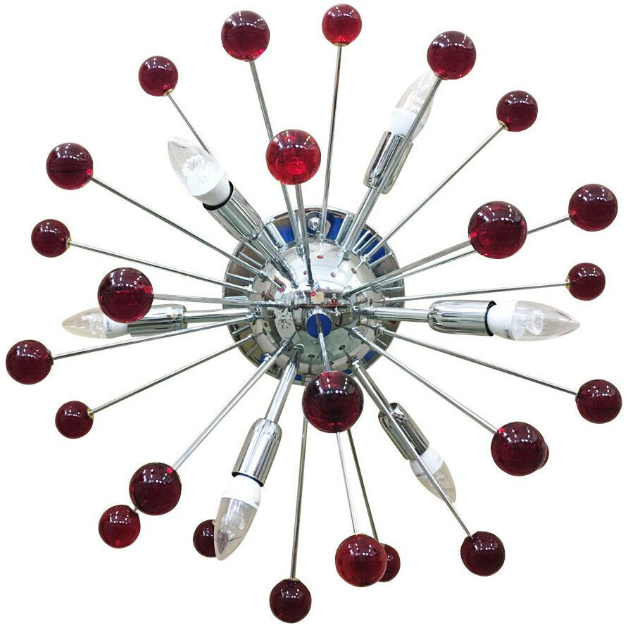 Murano glass sphere flush mount