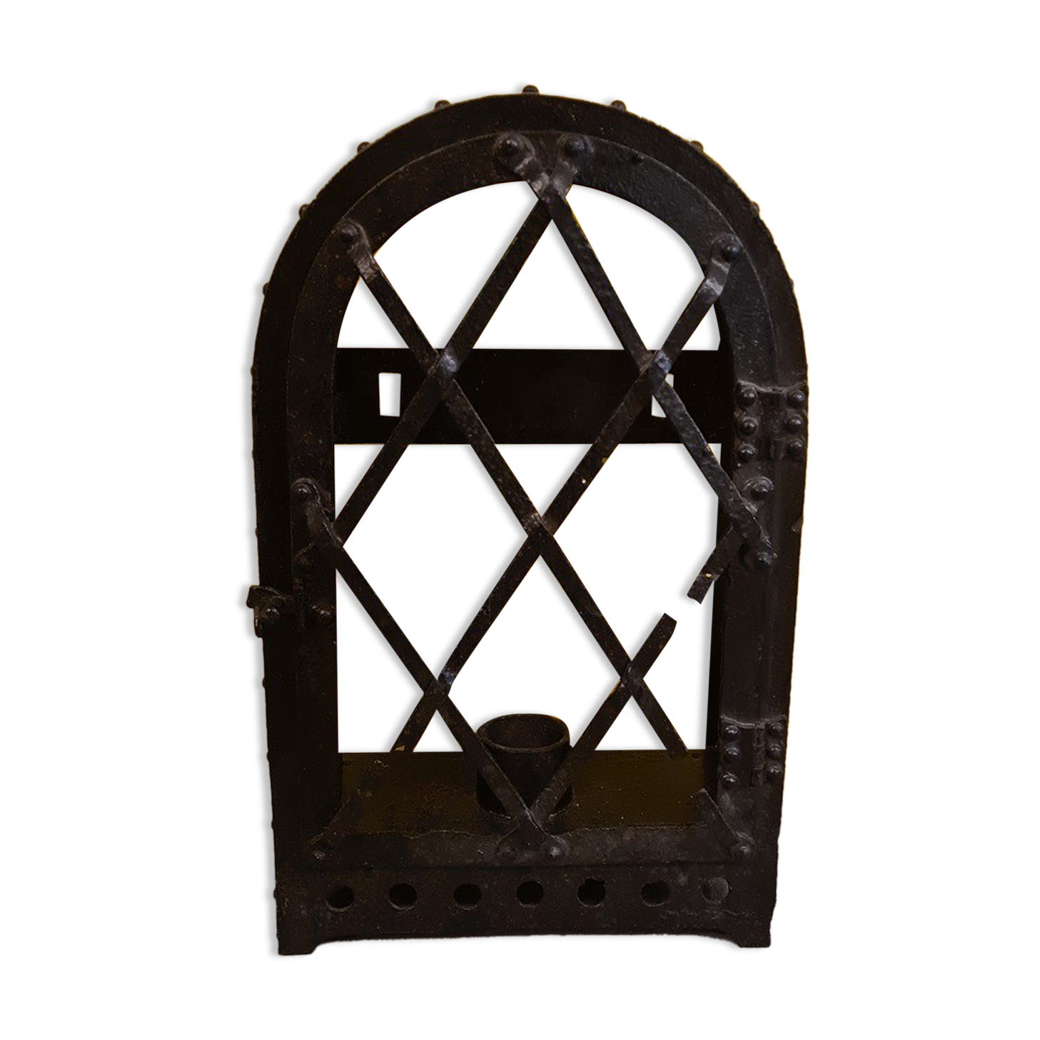 Antique French Wrought Iron Wall Lamp, partly from 1600s