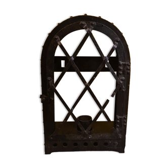 Antique French Wrought Iron Wall Lamp, partly from 1600s