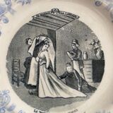 Two talking plates, theme "wedding" by Gien
