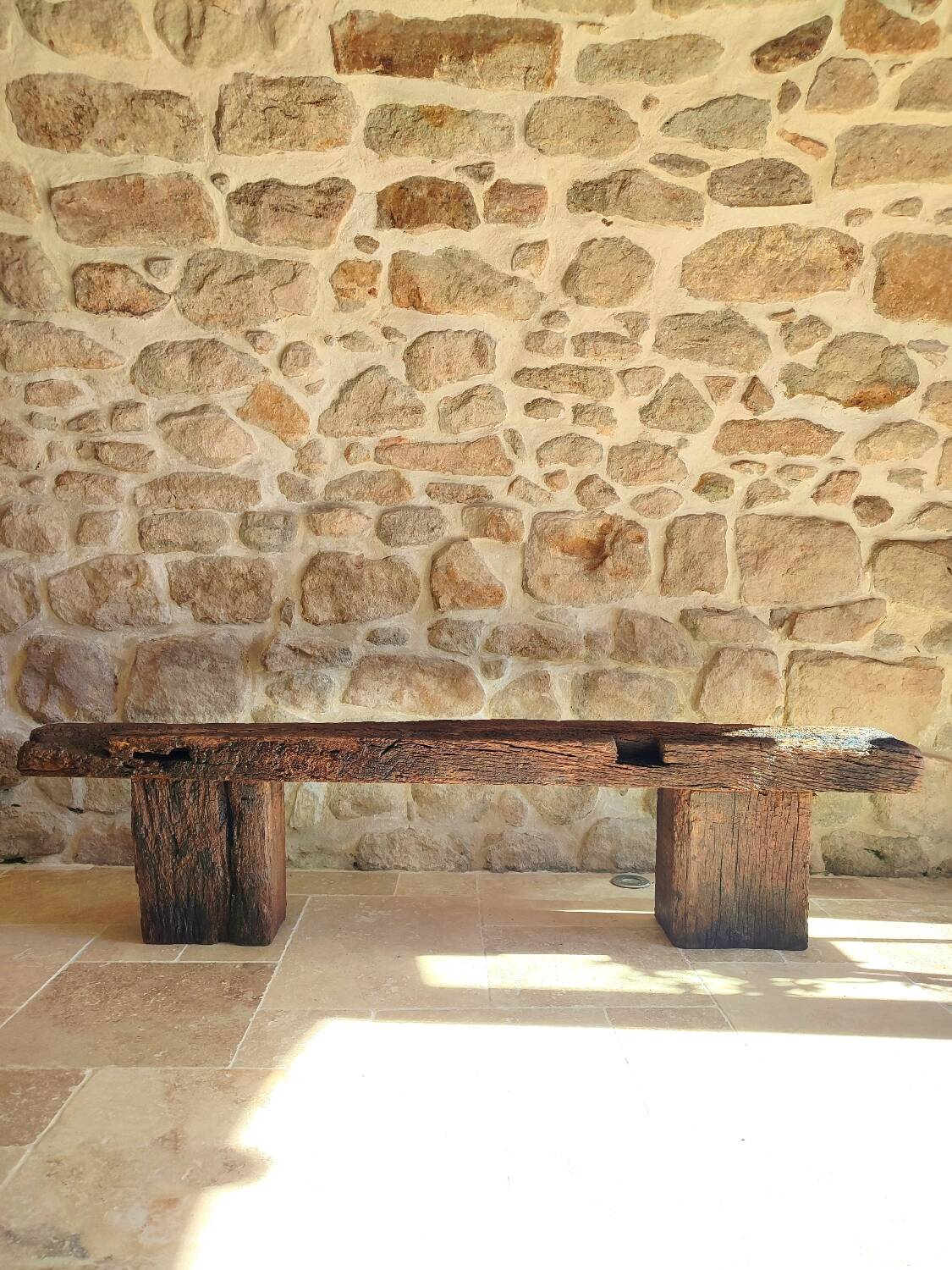 Century-old solid oak bench