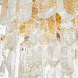 1 of 3 Palazzo chandelier in gilded brass and Murano glass, Kalmar, Austria, 1970s