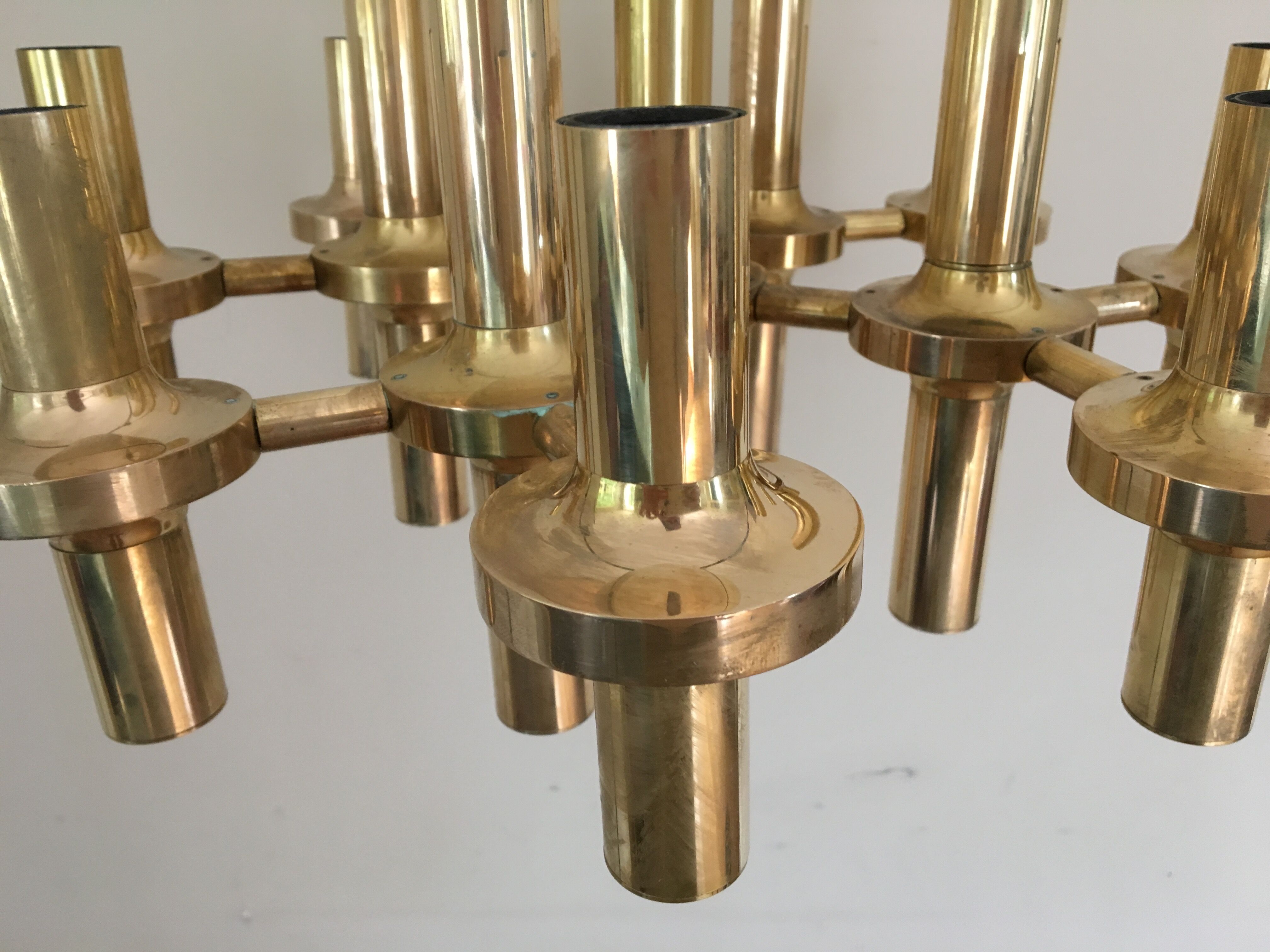 Chandelier brass by the Maison Sciolari circa 1960