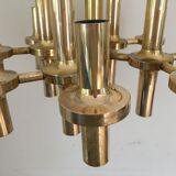 Chandelier brass by the Maison Sciolari circa 1960