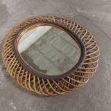 Very large rattan mirror