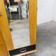 French wardrobe with tapered legs, 3 doors, 1 mirror (27*130), and 1 drawer.