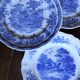 6 romantic blue Lunéville Sarreguemines dinner plates