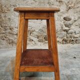Antique Oak Stool – Side Table (1930s)