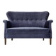 1960s, Danish 2-seater sofa, original blue furniture velour, beech wood.
