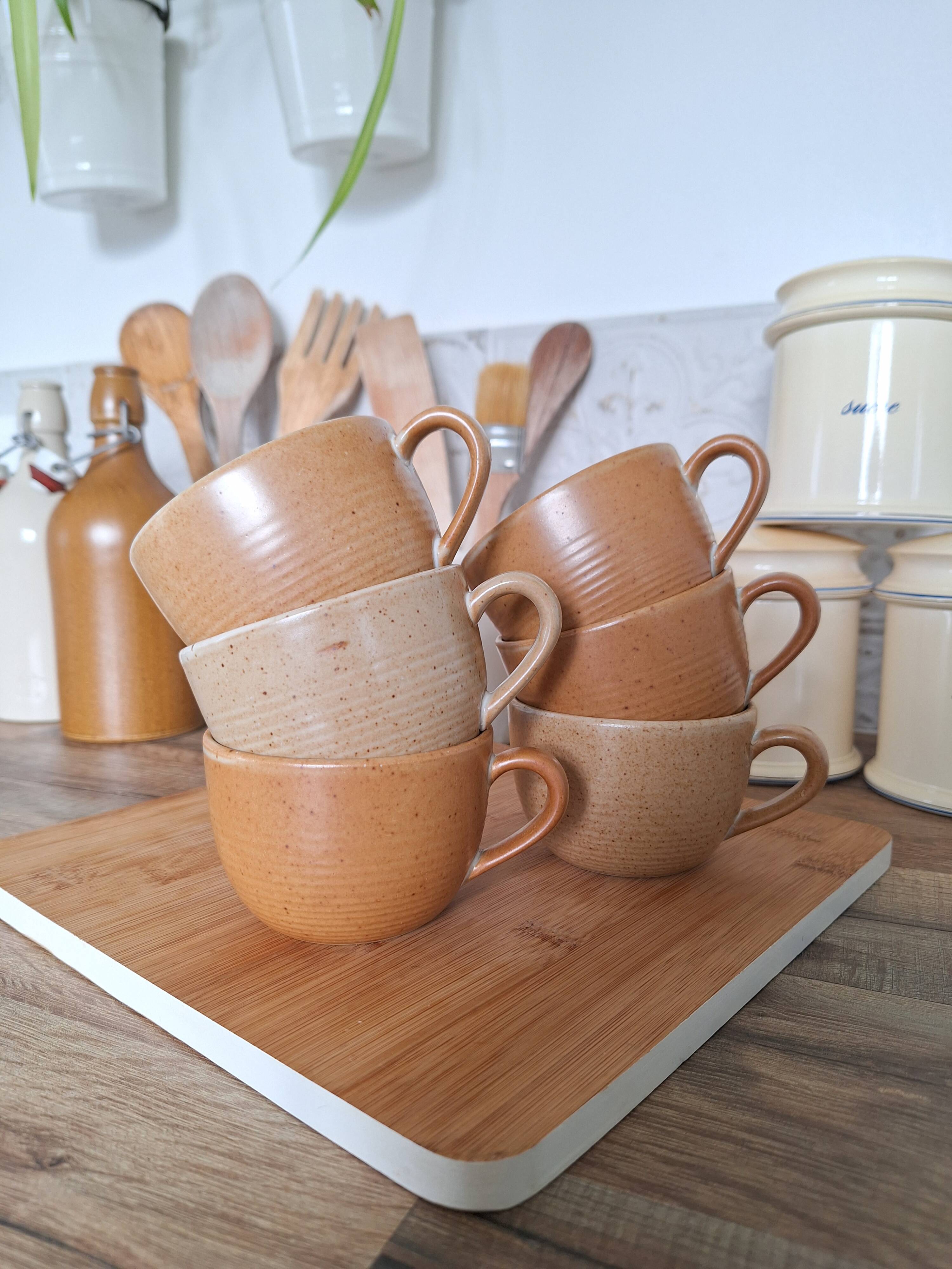 Vintage village stoneware mugs