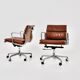 EA 217 Soft Pad Chairs in Cognac Leather by Charles & Ray Eames for ICF, 1970s set of 2
