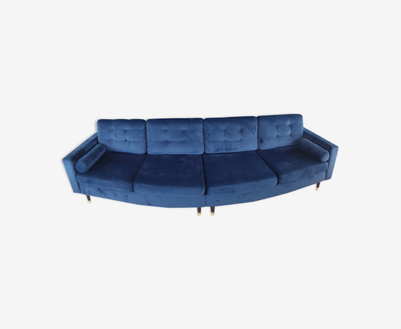 Blue velvet sofa aldo daniel hetcher home