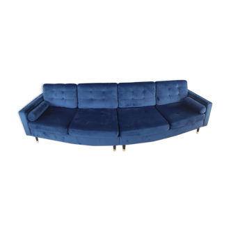 Canapé bleu velours aldo daniel hetcher home