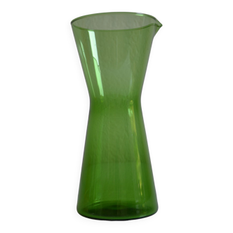 Vase ou verseuse postmoderniste en verre vert