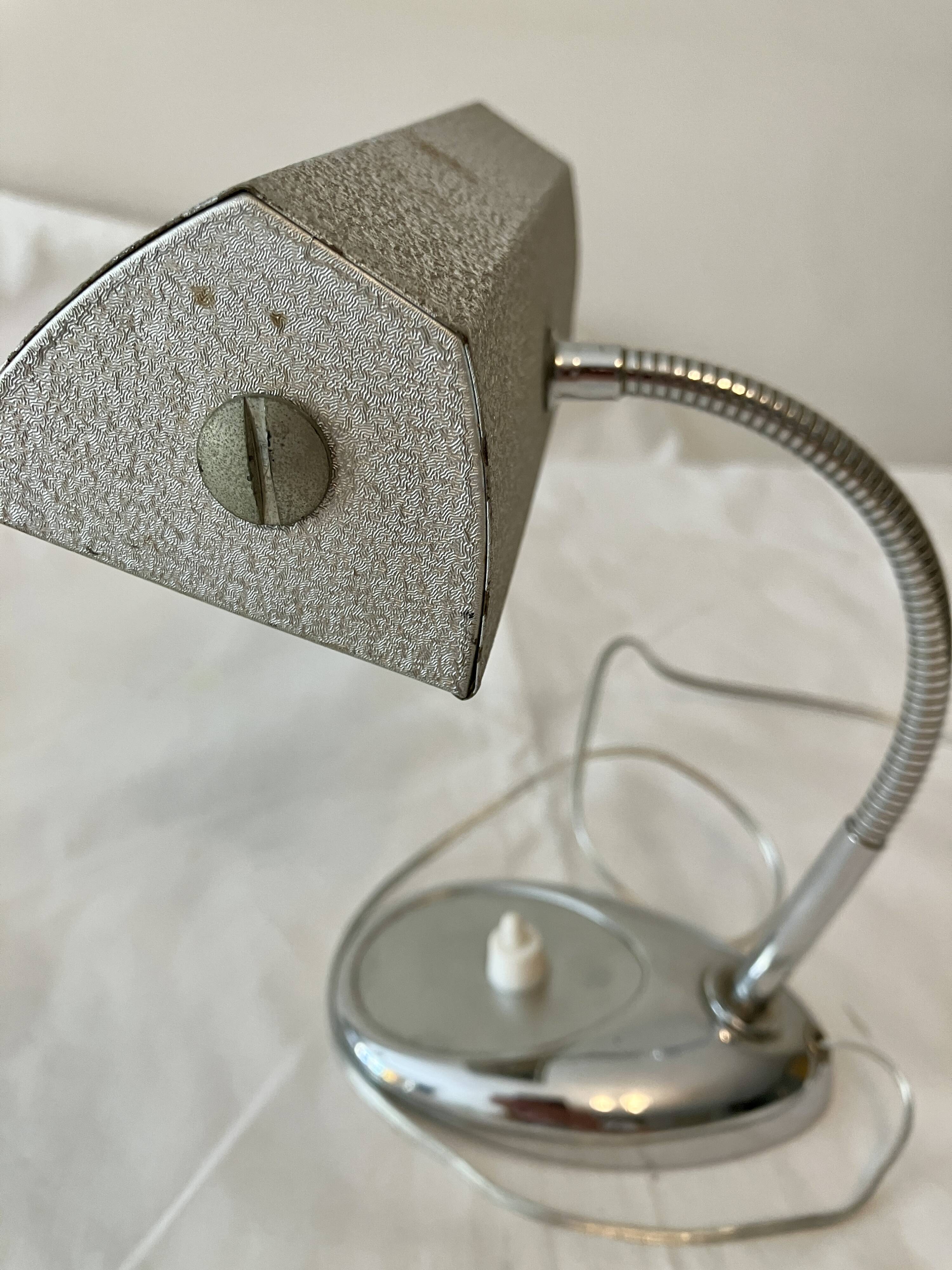 1960s steel and chrome desk lamp