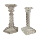 Duo of glass candlesticks