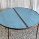Folding metal and formica table in blue - 1960s/70s