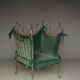 Postmodern Baroque style Armchair and Ottoman, 1980s