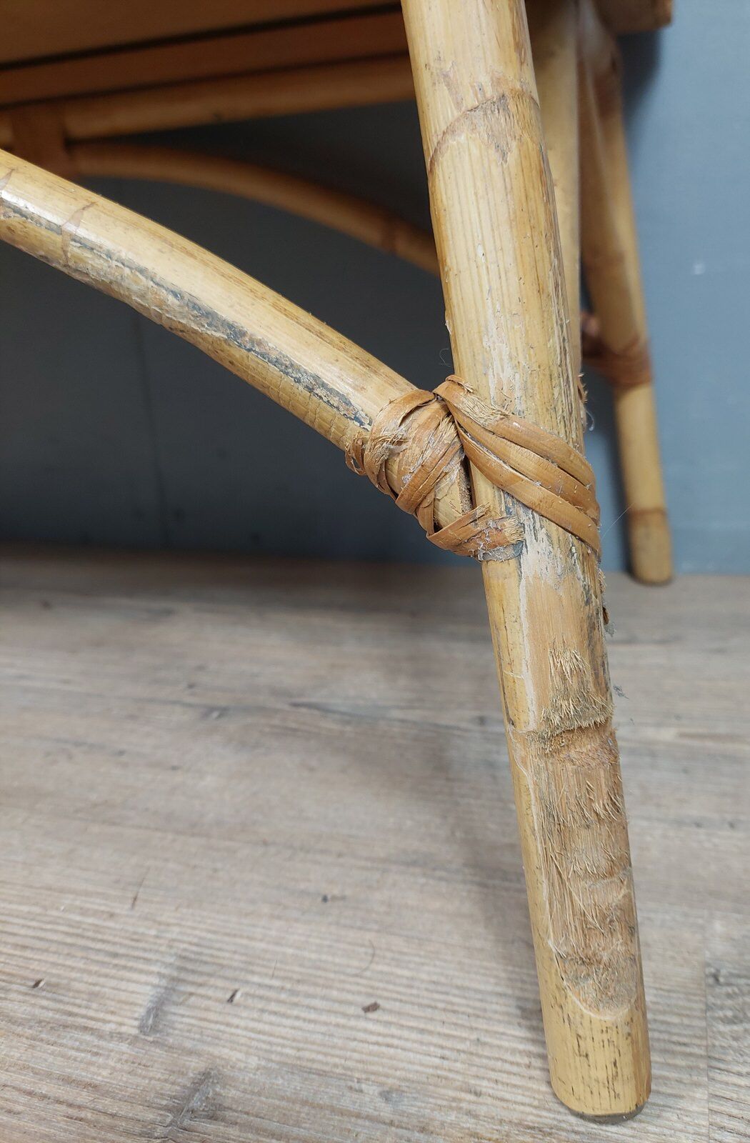 Commode vintage en bambou et rotin