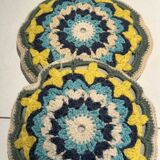 Large format vintage crochet blanket