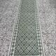 Tapis margoum couloir vert et blanc fait main en laine naturelle