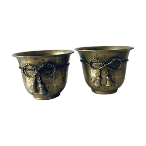 Paire de cache pot cordelette