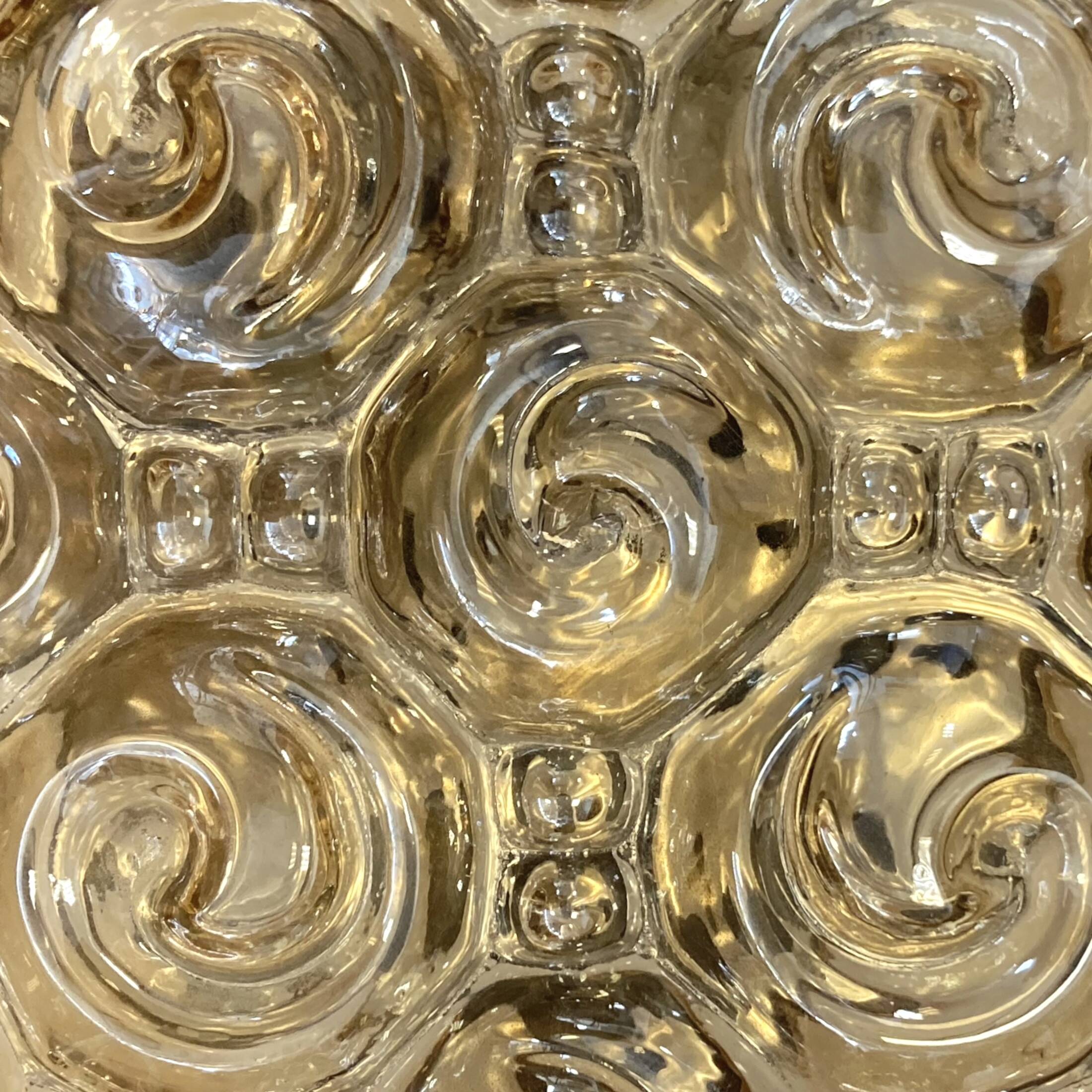 Wall or ceiling light Héléna Tynell vintage golden amber snail