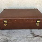 Old suitcase travel ultima brown fiber trunk