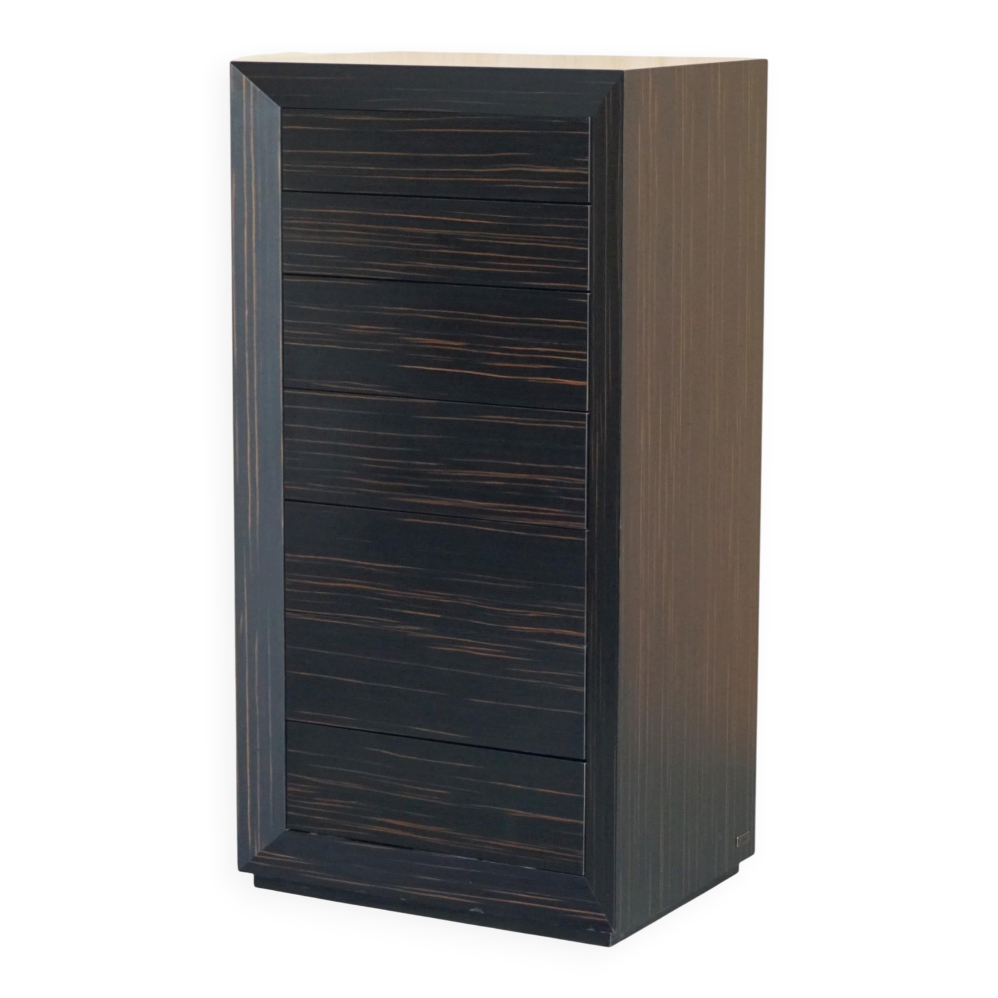 High commode Kenzo Takada in Macassar Ebony with soft-close drawers.