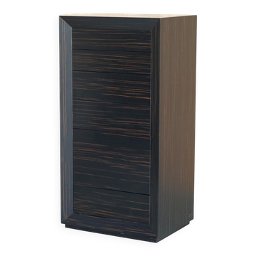 High commode Kenzo Takada in Macassar Ebony with soft-close drawers.